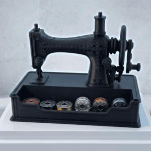 Miniature vintage sewing machine model for display or collection. Acadiana3DPrints
