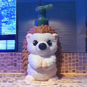 3D printed hedgehog figurine with detailed fur and cute face. Acadiana3DPrints