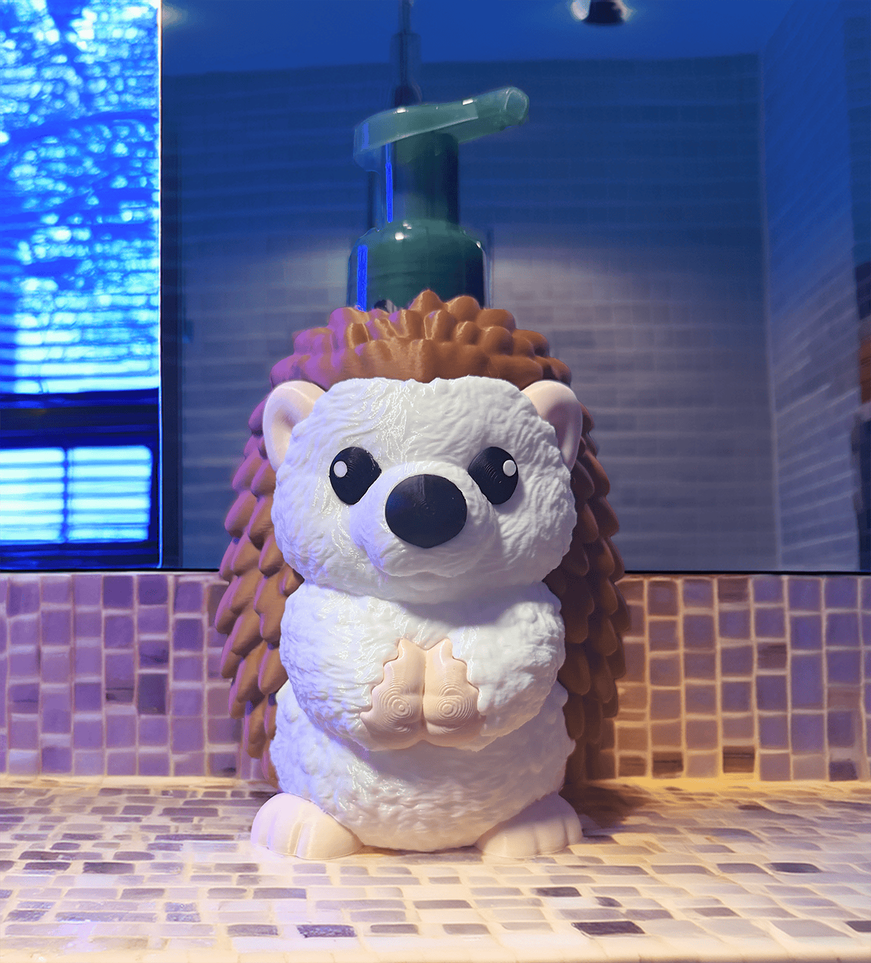 3D printed hedgehog figurine with detailed fur and cute face. Acadiana3DPrints
