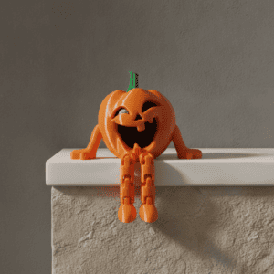 3D printed pumpkin with a happy face for Halloween decor. Acadiana3DPrints