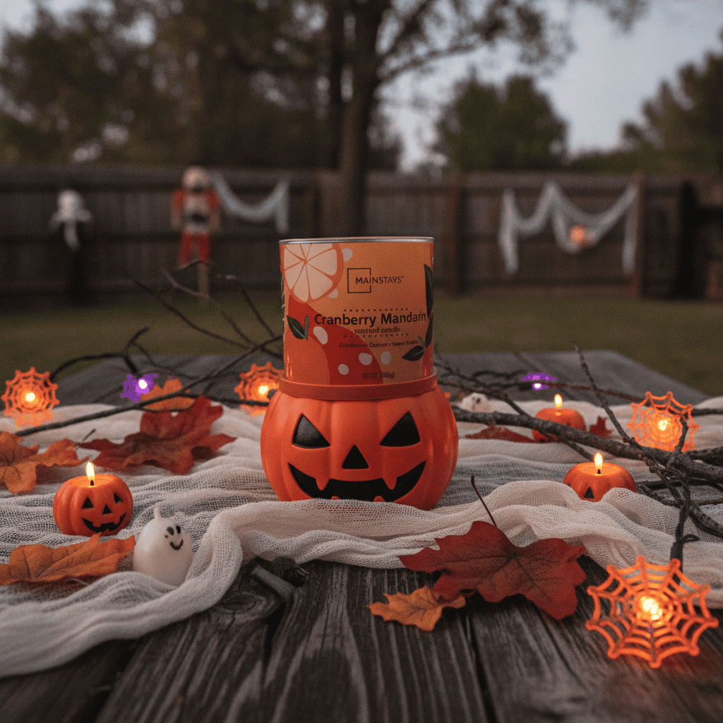 Jack-o-Lantern Jarred Candle Holder