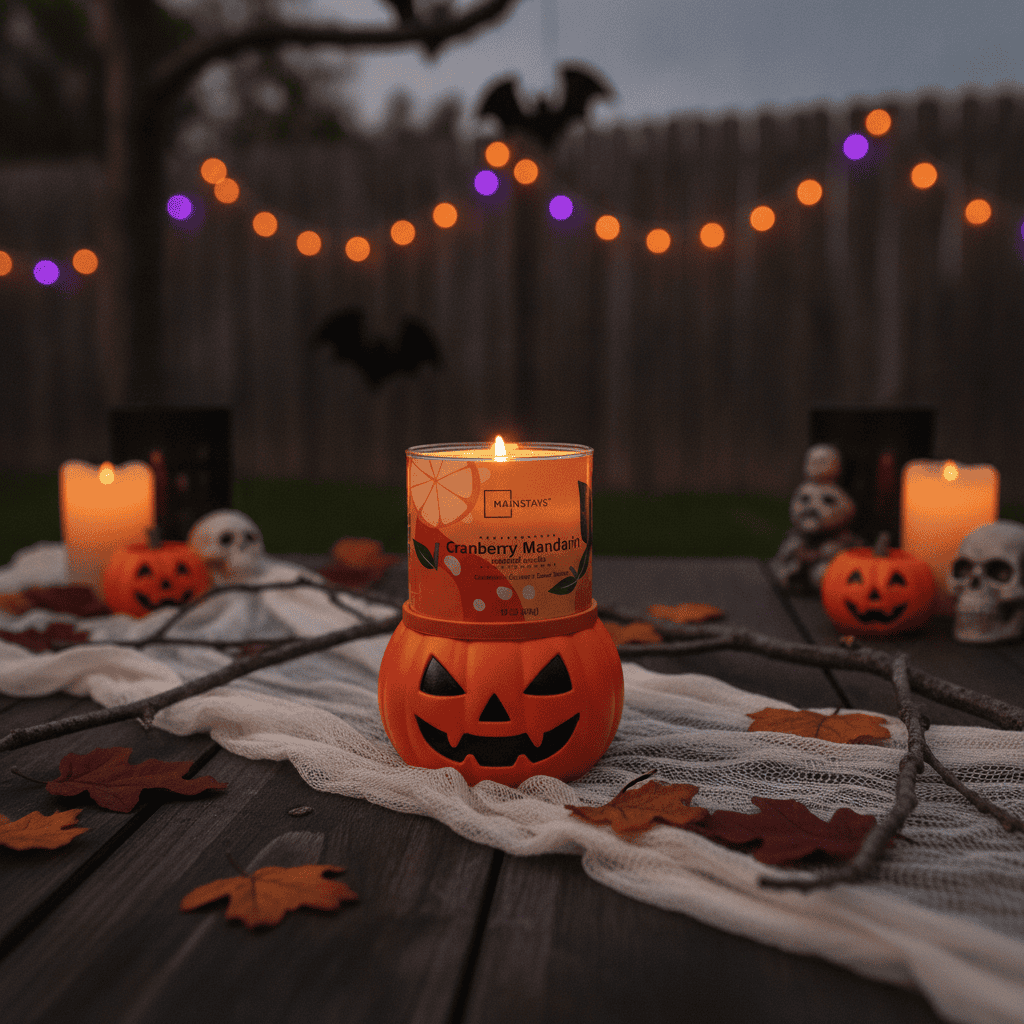 Jack-o-Lantern Jarred Candle Holder