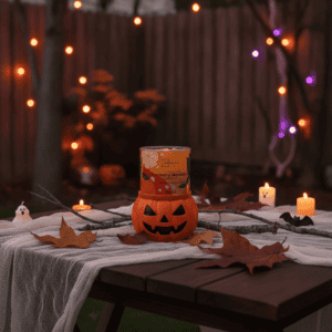 Jack-o-Lantern Jarred Candle Holder - Image 4